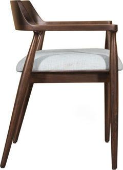 Amaroo Honey Date Solid Mango Linen Upholstered Dining Arm Chair - Ornate Home