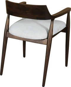 Amaroo Honey Date Solid Mango Linen Upholstered Dining Arm Chair - Ornate Home