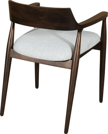 Amaroo Honey Date Solid Mango Linen Upholstered Dining Arm Chair - Ornate Home