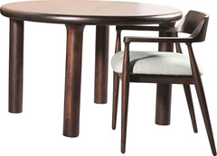 Amaroo Honey Date Solid Mango Linen Upholstered Dining Arm Chair - Ornate Home