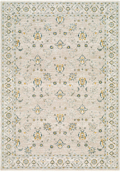 Amaru Cream & Sage Textured Rug with Fringes - Ornate Home