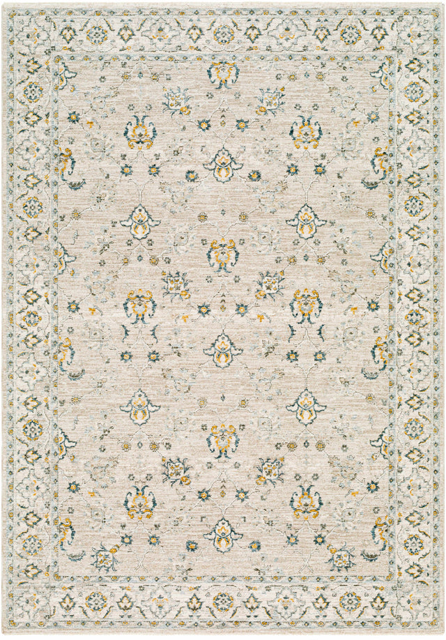 Amaru Cream & Sage Textured Rug with Fringes - Ornate Home