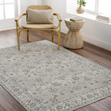 Amaru Cream & Sage Textured Rug with Fringes - Ornate Home