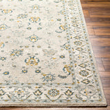 Amaru Cream & Sage Textured Rug with Fringes - Ornate Home