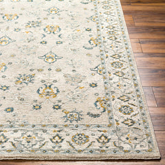 Amaru Cream & Sage Textured Rug with Fringes - Ornate Home