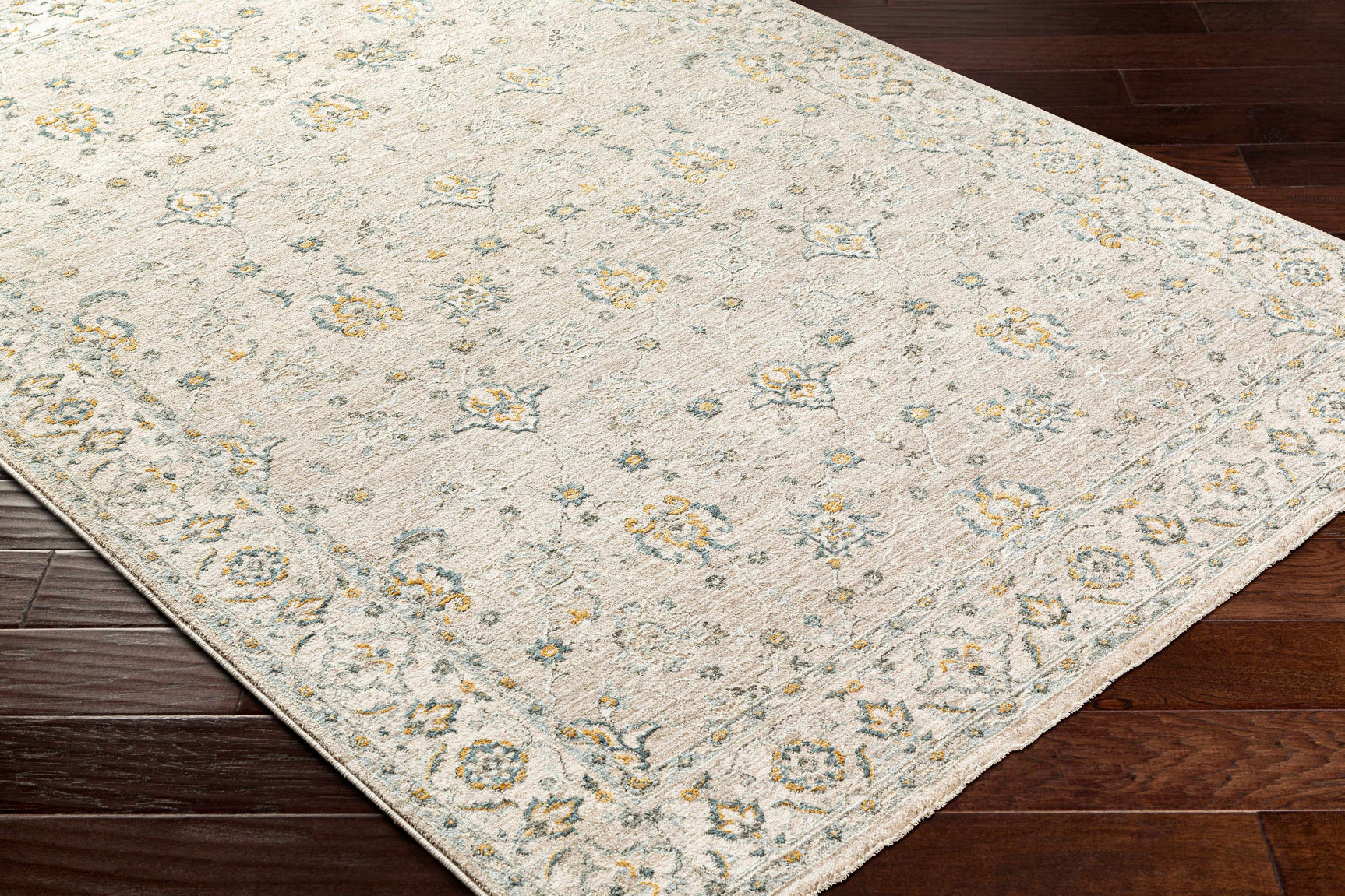 Amaru Cream & Sage Textured Rug with Fringes - Ornate Home