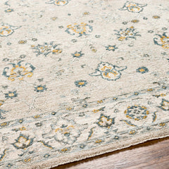 Amaru Cream & Sage Textured Rug with Fringes - Ornate Home