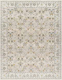 Amaru Cream & Sage Textured Rug with Fringes - Ornate Home