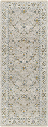 Amaru Cream & Sage Textured Rug with Fringes - Ornate Home