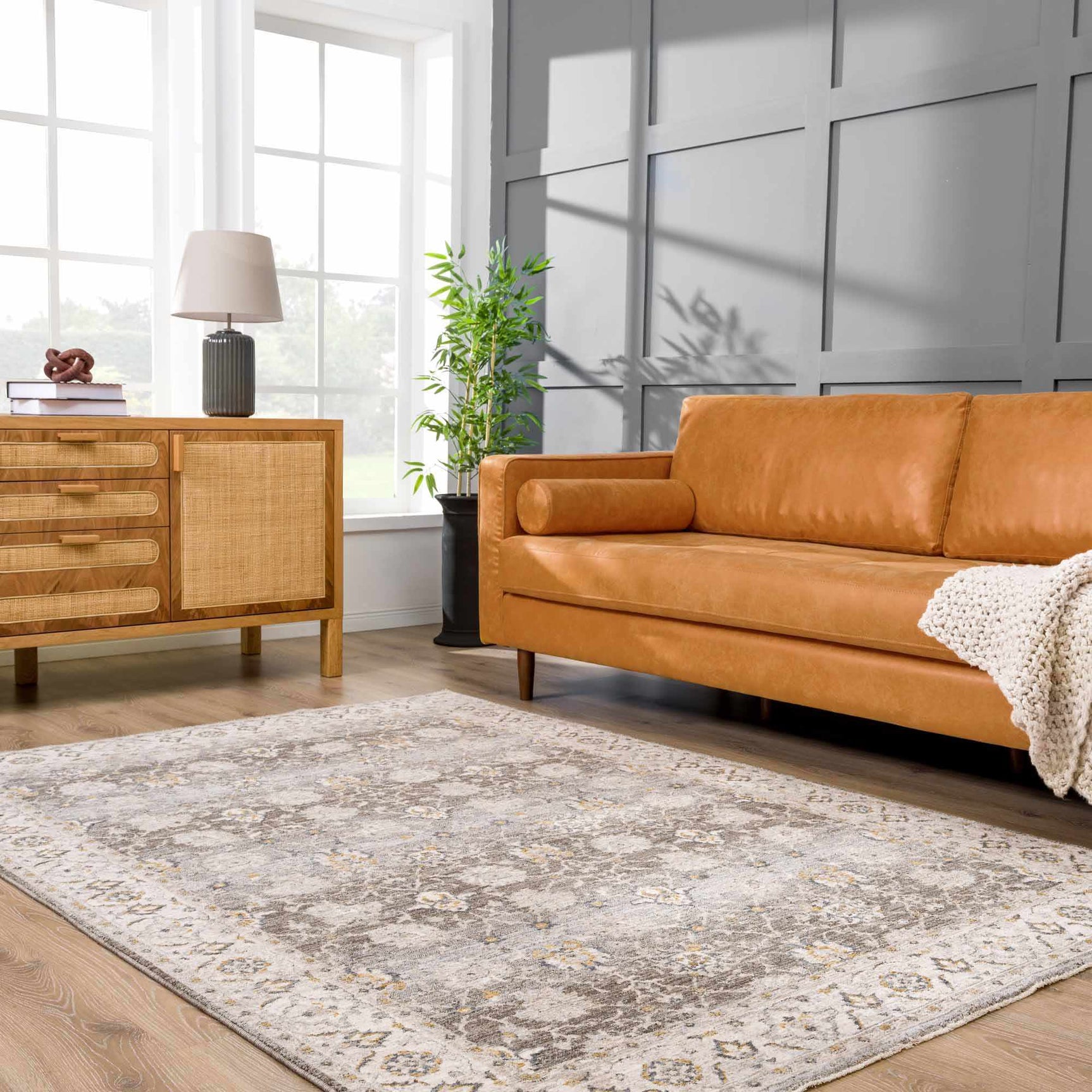 Amaru Green Textured Rug with Fringes - Ornate Home