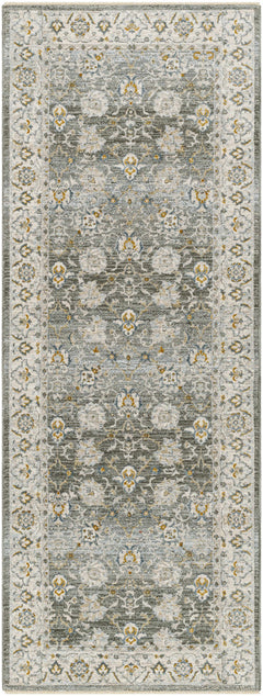 Amaru Green Textured Rug with Fringes - Ornate Home