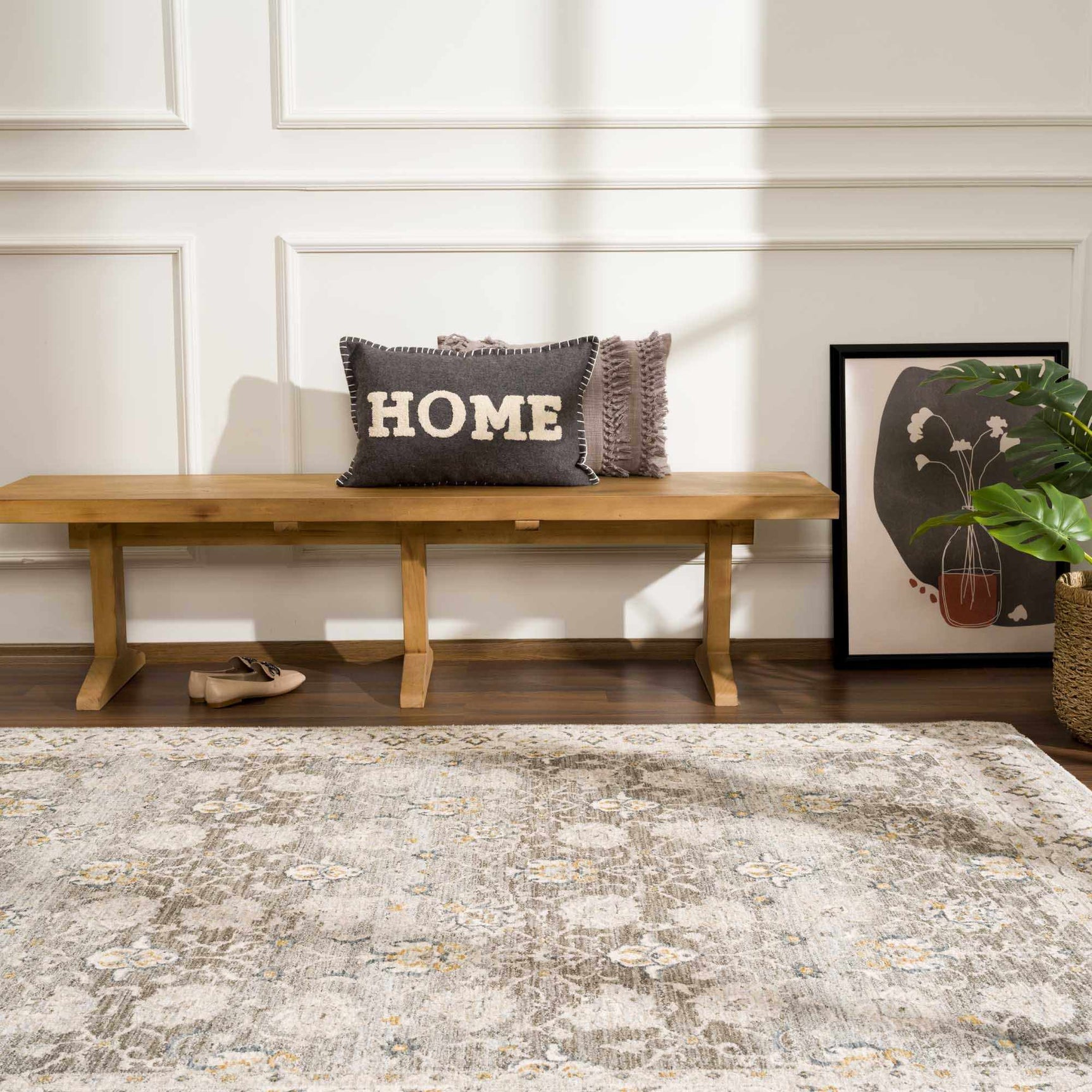 Amaru Green Textured Rug with Fringes - Ornate Home