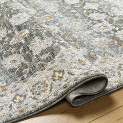 Amaru Green Textured Rug with Fringes - Ornate Home