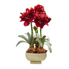 Amarylis Arrangement w/Vase - Ornate Home