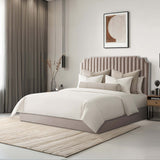 Amaryllis Chrome/Taupe King Lift Up Storage Bed