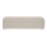 Amaryllis Chrome/Taupe Velvet Accent Bench - Ornate Home