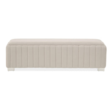 Amaryllis Chrome/Taupe Velvet Accent Bench - Ornate Home