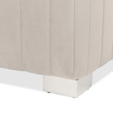 Amaryllis Chrome/Taupe Velvet Accent Bench - Ornate Home