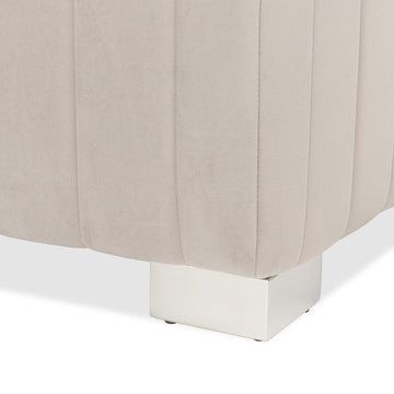 Amaryllis Chrome/Taupe Velvet Accent Bench - Ornate Home