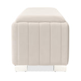 Amaryllis Chrome/Taupe Velvet Accent Bench - Ornate Home