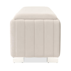 Amaryllis Chrome/Taupe Velvet Accent Bench - Ornate Home