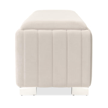 Amaryllis Chrome/Taupe Velvet Accent Bench - Ornate Home