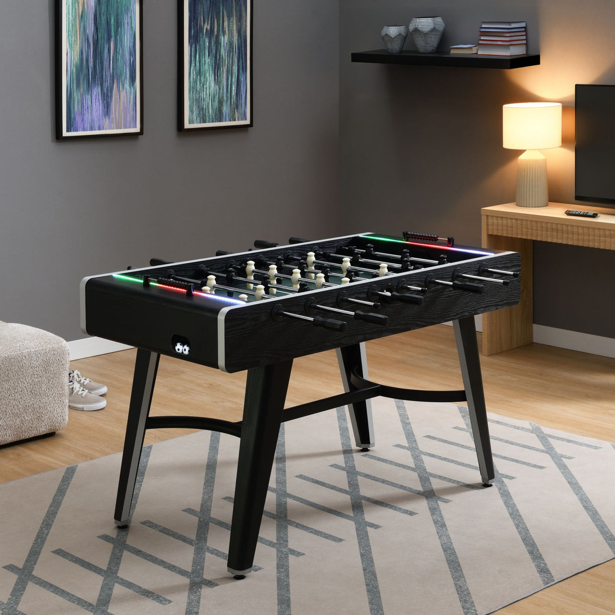 Amaya Black Indoor Foosball with LED - Ornate Home