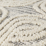 Amaya Cream/Black/Gray Wool and Cotton Pouf - Ornate Home