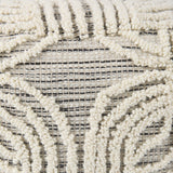 Amaya Cream/Black/Gray Wool and Cotton Pouf - Ornate Home