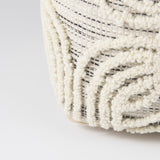 Amaya Cream/Black/Gray Wool and Cotton Pouf - Ornate Home