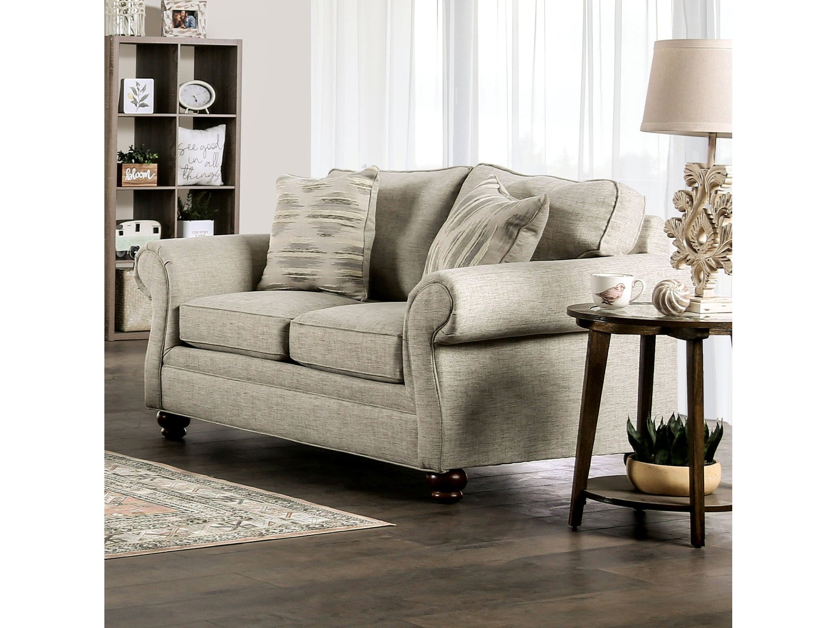 Amaya Cream Loveseat - Ornate Home