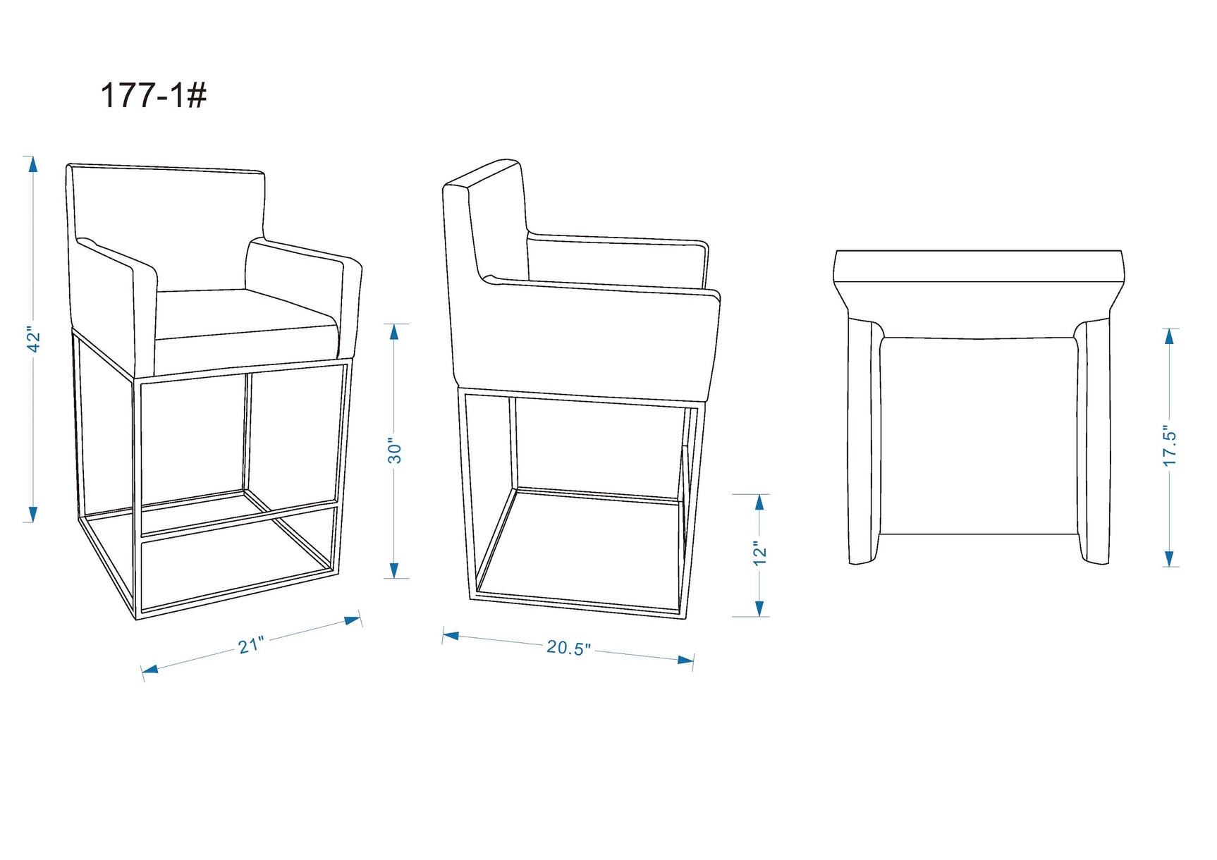 Ambassador Barstool in Cream and Black - Ornate Home