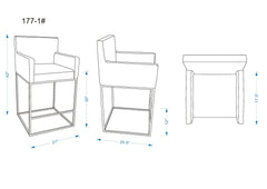 Ambassador Barstool in Cream and Black - Ornate Home