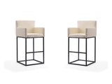 Ambassador Barstool in Cream and Black (set of 2) - Ornate Home
