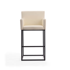 Ambassador Barstool in Cream and Black (set of 2) - Ornate Home