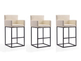 Ambassador Barstool in Cream and Black (set of 3) - Ornate Home