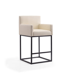 Ambassador Barstool in Cream and Black (set of 3) - Ornate Home