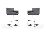 Ambassador Barstool in Grey and Black (set of 2) - Ornate Home