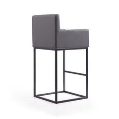 Ambassador Barstool in Grey and Black (set of 2) - Ornate Home