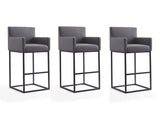 Ambassador Barstool in Grey and Black (set of 3) - Ornate Home