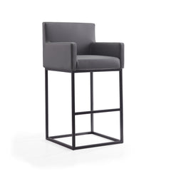 Ambassador Barstool in Grey and Black (set of 3) - Ornate Home