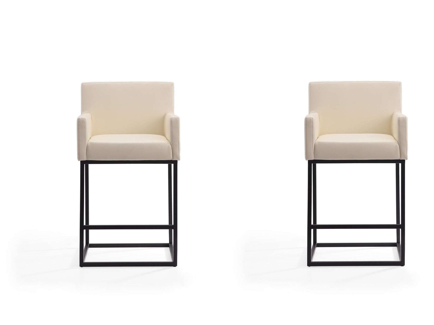 Ambassador Counter Stool in Cream and Black (set of 2) - Ornate Home