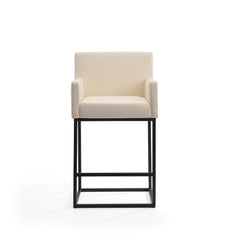 Ambassador Counter Stool in Cream and Black (set of 2) - Ornate Home