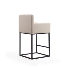 Ambassador Counter Stool in Cream and Black (set of 2) - Ornate Home