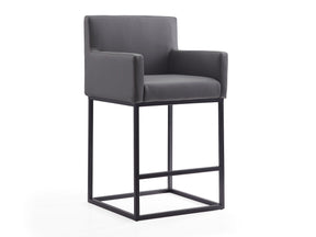 Ambassador Counter Stool in Grey and Black - Ornate Home