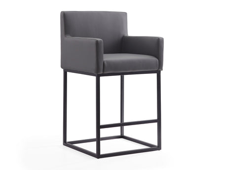 Ambassador Counter Stool in Grey and Black - Ornate Home