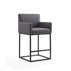 Ambassador Counter Stool in Grey and Black (set of 2) - Ornate Home