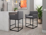 Ambassador Counter Stool in Grey and Black (set of 3) - Ornate Home