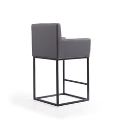 Ambassador Counter Stool in Grey and Black (set of 3) - Ornate Home