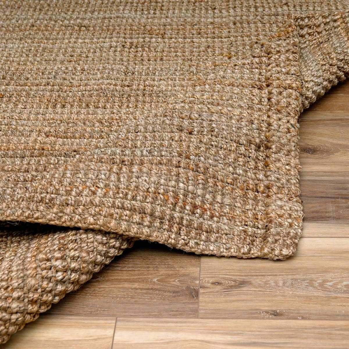 Ambel Chocolate Brown Camel Jute Area Rug - Ornate Home